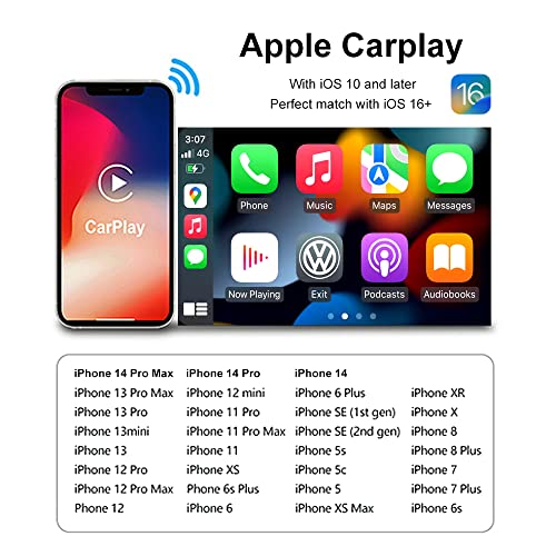 OneCarStereo Wireless CarPlay Adapter Apple CarPlay Dongle Mini for iPhone Convert Wired to Wireless for OEM Wired CarPlay Cars Model, Easy Plug and Play, Support Online Upgrade