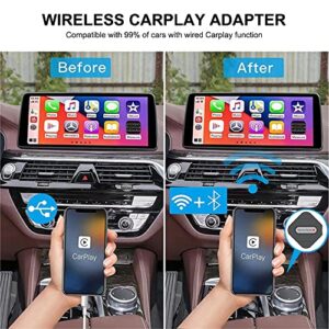 OneCarStereo Wireless CarPlay Adapter Apple CarPlay Dongle Mini for iPhone Convert Wired to Wireless for OEM Wired CarPlay Cars Model, Easy Plug and Play, Support Online Upgrade