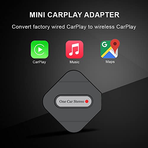 OneCarStereo Wireless CarPlay Adapter Apple CarPlay Dongle Mini for iPhone Convert Wired to Wireless for OEM Wired CarPlay Cars Model, Easy Plug and Play, Support Online Upgrade