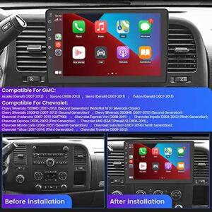 Android 10.0 [2GB+32GB] Car Radio Compatible for GMC Acadia Savana Chevrolet Silverado Avalanche, 10 Inch Touch Screen with GPS/FM/WiFi/USB, Support SWC, Wireless Carplay/Wired Android Auto
