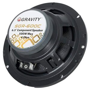 New Gravity 600C 500-watt Peak Power 4 Ohm 6.5-Inch 2-Way Car Audio Component Speakers System 6-1/2 Inches Speaker Set (2 Bass, 2 Tweeter, 2 Crossover)