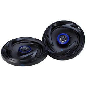 autotek ats65cxs 6.5 inch coaxial car speakers (black and blue, pair) – 300 watt max, 2 way, voice coil, neo-mylar soft dome tweeter, pair of 2 car speakers