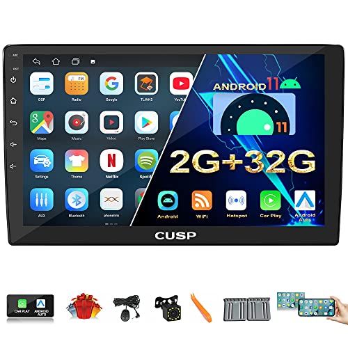 CUSP Car Stereo Radio GPS 9 Inch Android Double Din Navigation HD 1280 * 720 Pixel Touch Screen Bluetooth FM Wirelss Apple Car Play,Mirror Link,Camera,in Dash Kit Auto Multimedia Player Head Unit