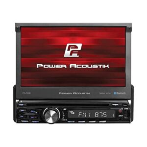 power acoustik pd-720b single din with 7-inch motorized lcd touchscreen, dvd, cd/mp3 car stereo with bluetooth