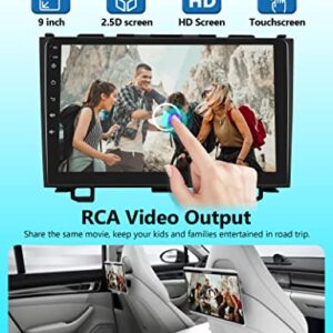 Car Stereo for Honda CRV 2007 2008 2009 2010 2011 with Wireless Apple Carplay, 9 Inch Touch Screen Android Car Radio with Backup Camera and External Microphone Support GPS Navigation, Mirror Link