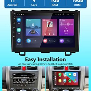 Car Stereo for Honda CRV 2007 2008 2009 2010 2011 with Wireless Apple Carplay, 9 Inch Touch Screen Android Car Radio with Backup Camera and External Microphone Support GPS Navigation, Mirror Link