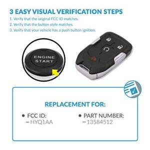 Keyless2Go Replacement for 4 Button Proximity Smart Key for GMC HYQ1AA 13584512