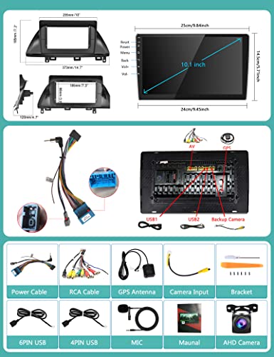 2G+32G Android 11 Car Stereo for Honda Odyssey 2005-2010, Bluetooth Apple Carplay Andriod Auto, 10.1" Touch Screen Multimedia Car Radio with Backup Camera WiFi GPS Navigation HiFi FM/RDS SWC