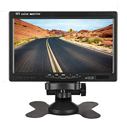 7 inch Car Monitor HUINETUL 12V 24V HD TFT Color LCD Backup Car Display Screen Monitor for Car Truck Caravan Camera/DVD/Satellite Receiver 1024x600p Fit AHD/NTSC/PAL