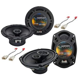 Harmony Audio Compatible with 2003-2008 Toyota Corolla HA-R65 6.5" Replacement 300W Speakers with HA-R69 6x9 Replacement 450W Speakers, and HA-728104 Factory Speaker Replacement Harness