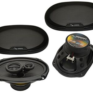 Harmony Audio Compatible with 2003-2008 Toyota Corolla HA-R65 6.5" Replacement 300W Speakers with HA-R69 6x9 Replacement 450W Speakers, and HA-728104 Factory Speaker Replacement Harness