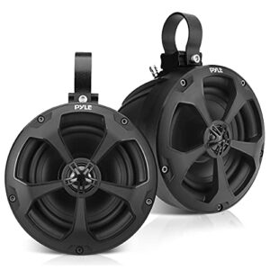 pyle 2-way dual waterproof off-road speakers – 5.25 inch 1000w marine grade wake tower speakers system, full range outdoor audio stereo speaker for atv, utv, quad, jeep, boat – pyle plutv51bk