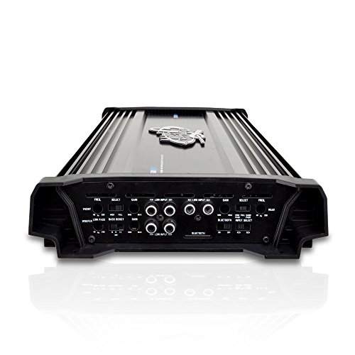 Lanzar Amplifier Car Audio, 3,000 Watt, 5 Channel, 2 Ohm, Bridgeable 4 Ohm, MOSFET, RCA Input, Bass Boost, Mobile Audio, Amplifier for Car Speakers, Car Electronics, Wireless Bluetooth (HTG558BT)