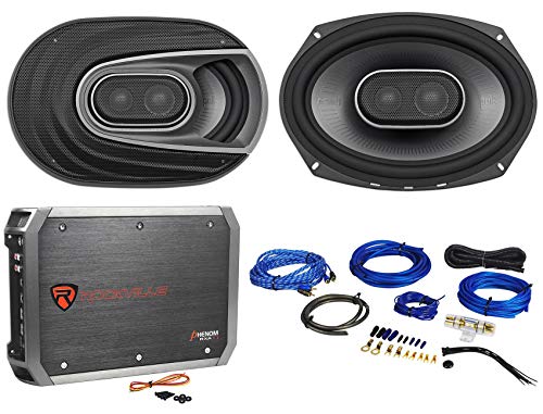 Polk Audio (2) MM692 6x9 900w 3-Way Car Audio/Marine Speakers+2-Ch Amp+Wire Kit