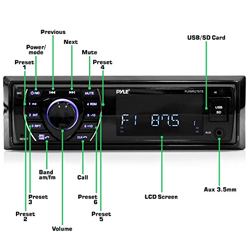 Enrock EHDRAB98-13 Harley Davidson Single-DIN Stereo Installation Kit Fits 1998-2013 & Pyle Bluetooth Marine Receiver Stereo - 12v Single DIN Style Boat in Dash Radio Receiver System (Black)