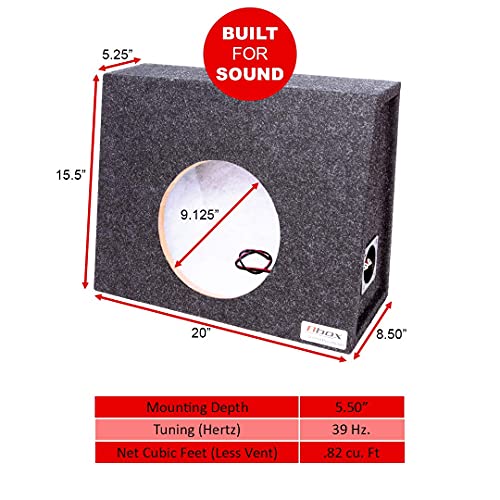 Bbox Single Sealed 10 Inch Subwoofer Enclosure - Pro Series Single Sealed Car Subwoofer Boxes & Enclosures - Premium Subwoofer Box Improves Audio Quality, Sound & Bass - Nickel Finish Terminals