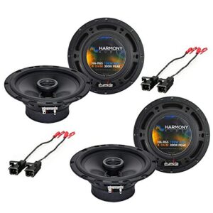 harmony audio bundle compatible with 2002-2009 chevy trailblazer (2) ha-r65 6.5″ new factory speaker replacement upgrade package 300w speakers with ha-724568 factory speaker replacement harness