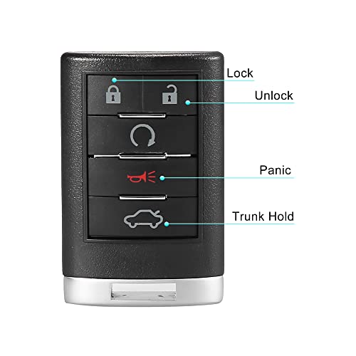 X AUTOHAUX Replacement Keyless Entry Remote Car Key Fob OUC6000066 315MHz for Cadillac CTS 2008-2013 DTS 2008-2011 20998256 20998254 20998255 5 Key Button