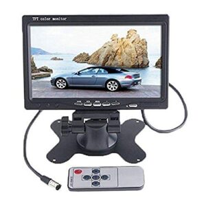 bw 7 inch high resolution 800 * 480 tft color lcd car rear view camera monitor support rotating the screen and 2 av inputs