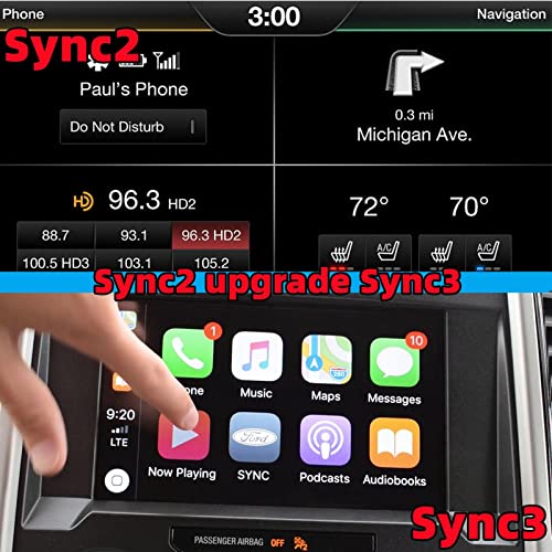 Sync 2 to Sync 3 Upgrade Kit Compatible with Ford F-150 Explorer, Carplay and Android Auto Support, APIM Module - GPS Navigation Antenna - 8 Inch, Ships from US