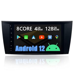 Android 12 Car Stereo CarPlay GPS for Mercedes-Benz E-Class W211 CLS W219 G-Class, Android Auto Navigation Head Unit Radio 8" Touch Screen, Octa Core 4G+128G, DSP/Optical Out/BT/WiFi/4G/FastBoot/SWC
