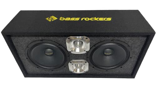 Bass Rockers 8" Loaded chuchera Chero Box with 8" Midrange Midbass Speakers and 4" Chrome High Performance Tweeters 1200W for Car Home UTV, ATV, Camper, DJ, Pro Audio Use