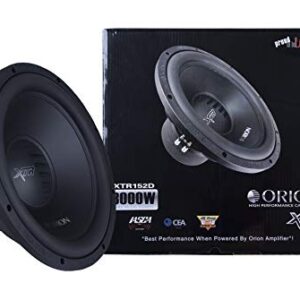 Orion XTR152D 15" Subwoofer 2 OHMS 3000 Watts Max Music Power Dual Voice Coil Car Audio Car Stereo Woofer