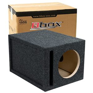 Atrend 8 inch Vented Enclosure Carpeted Car Subwoofer Speaker Box - Improves Audio Quality, Sound and Bass - High Grade MDF Construction with Nickel Finish Speaker Terminal - Black