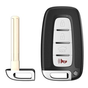 vofono 4 buttons keyless entry remote flip key fob compatible with sonata 2011-2015/ elantra 2011-2013/ genesis 2009-2014/ veloster 2011-2017 replacement for kia optima 2010-2013 （sy5hmfna04）