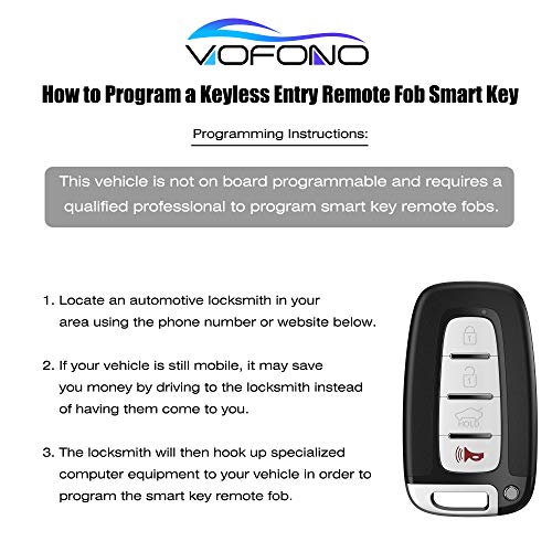 VOFONO 4 Buttons Keyless Entry Remote Flip Key Fob Compatible with Sonata 2011-2015/ Elantra 2011-2013/ Genesis 2009-2014/ Veloster 2011-2017 Replacement for Kia Optima 2010-2013 （SY5HMFNA04）