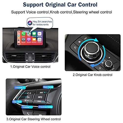 TK78-66-9U0C CarPlay Android Auto Retrofit Kit Fits for Mazda 2 3 6 CX-5 CX-3 MX-5 2014-2020 Year Miata Interface Port Aux Console 00008FZ34 Dual USB Interface Module