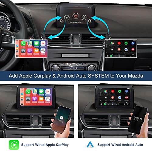 TK78-66-9U0C CarPlay Android Auto Retrofit Kit Fits for Mazda 2 3 6 CX-5 CX-3 MX-5 2014-2020 Year Miata Interface Port Aux Console 00008FZ34 Dual USB Interface Module