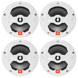 2 pairs (qty 4) of oem replacement 6.5″ 2-way marine audio multi-element speakers (white)