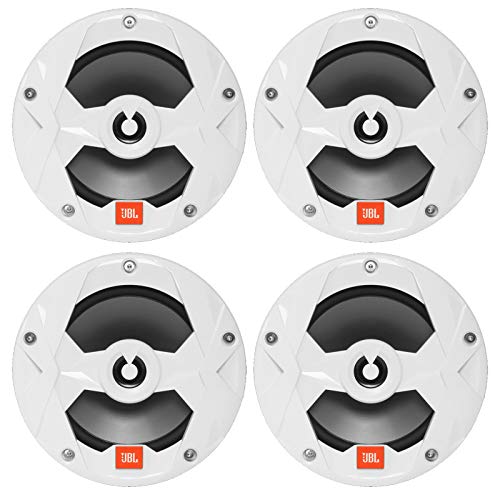 2 Pairs (QTY 4) of OEM Replacement 6.5" 2-Way Marine Audio Multi-Element Speakers (White)