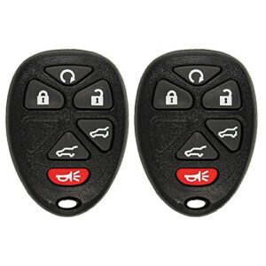 keyless2go replacement for keyless entry car key vehicles that use 6 button 15913427 ouc60270 remote, self-programming – 2 pack