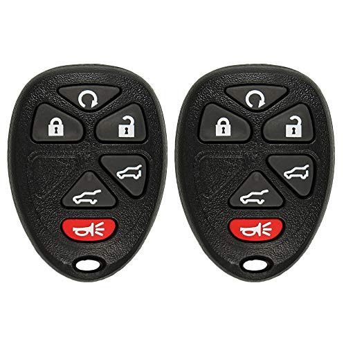 Keyless2Go Replacement for Keyless Entry Car Key Vehicles That Use 6 Button 15913427 OUC60270 Remote, Self-Programming - 2 Pack