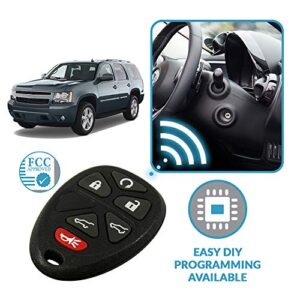 Keyless2Go Replacement for Keyless Entry Car Key Vehicles That Use 6 Button 15913427 OUC60270 Remote, Self-Programming - 2 Pack