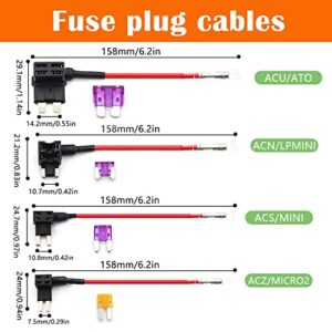 Aienxn Dash Cam Hardwire Kit,12ft Micro USB Hardwiring Kit Fuse for Dashcam,Car Charger 12V-24V to 5V Camera Charger Power Cord,with 4 Fuse Tap Cable and Installation Tool Q-005