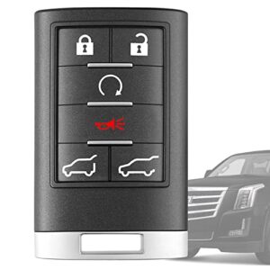 fcc id: ouc6000066, 315 mhz 6 buttons compatible with cadillac escalade esv ext 2007-2014/smart keyless entry remote fob (pack of 1)