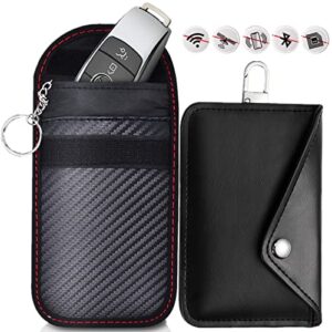 yzhidianf 2023 key fob upgrade triple protector-2 pack faraday key bag,prevent thieves from keyless car theft, rfid signal blocke pouch anti-theft,hacking,spying