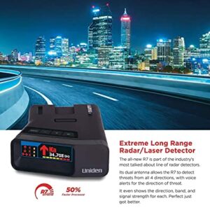 Uniden R7 Extreme Long Range Laser/Radar Detector and Scosche 1080p Dash Cam Bundle. Radar w/Built-in GPS, Real-Time Alerts, Dual Antennas, Front/Rear & Directional Arrows, Red Light Camera Alerts