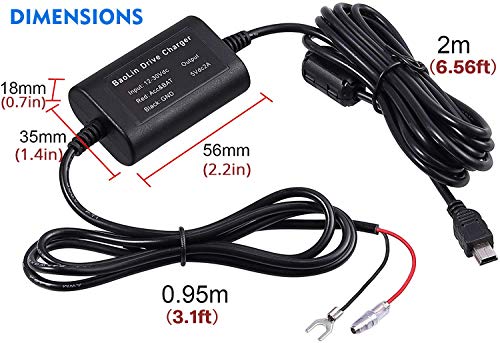 Justech 10ft Hard Wire Kit for Dash Cam with Mini/Micro/Micro2 Fuse 12V-24V to 5V Dash Cam Hardwire Kit