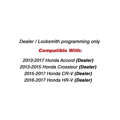 KeylessOption Keyless Entry Remote Fob Uncut Ignition Car Key for Honda CR-V HR-V (Pack of 2)