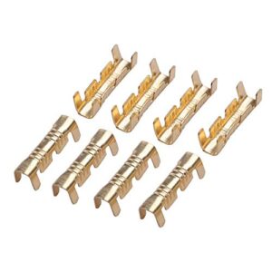 100 pcs brass connectors kit, male and female spade quick splice quick electric wiring butt connector for for car audio speaker awg 22-14 gauge