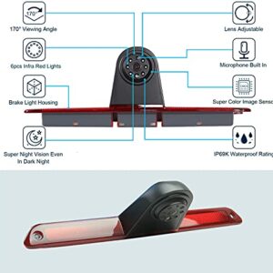 KNRAGHO Brake Light Backup Camera Compatible with Dodge Benz Sprinter W906 /V W Crafter Vans (with Monitor)