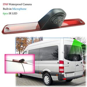 KNRAGHO Brake Light Backup Camera Compatible with Dodge Benz Sprinter W906 /V W Crafter Vans (with Monitor)