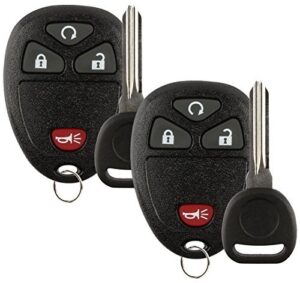 discount keyless pair of replacement 4 button automotive keyless entry remote control transmitters 15913421 and replacement id 46 transponder keys