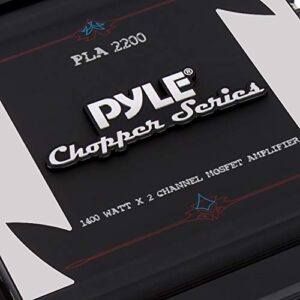 Pyle 2 Channel Car Stereo Amplifier - 1400W Dual Channel Bridgeable High Power MOSFET Audio Sound Auto Small Speaker Amp w/ Crossover, Bass Boost Control, Gold Plated RCA Input Output -PLA2200, Black