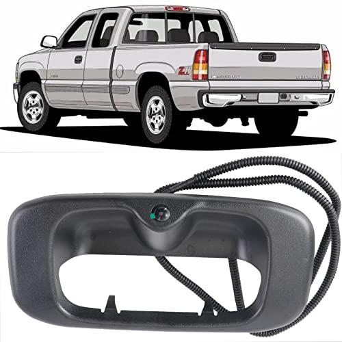 MUCO Backup Camera Rear Tailgate Handle Reverse View for 99-06 Chevy Silverado/GMC Sierra 1500; 01-03 05-06 Silverado/Sierra1500 HD;01-06 Silverado/Sierra 3500,Black