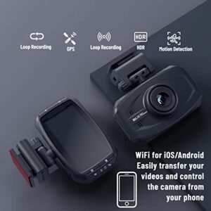 WheelWitness HD PRO Mark II Dash Cam – Premium Front & Rear Dash Cam - Sony Starvis - Super Capacitor - iOS Android App - 170° Super Wide Lens - Night Vision Dashboard Camera - for 12V Cars & Trucks…